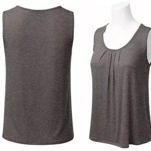 Women's Scoop Neck Pleated Sleeveless Tank Top